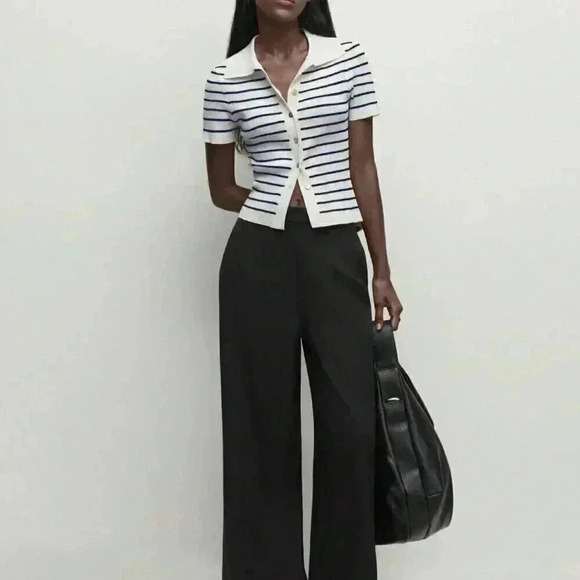 Multicolor Women's Button-Up Striped Knit Sweater - Picture 1 of 7